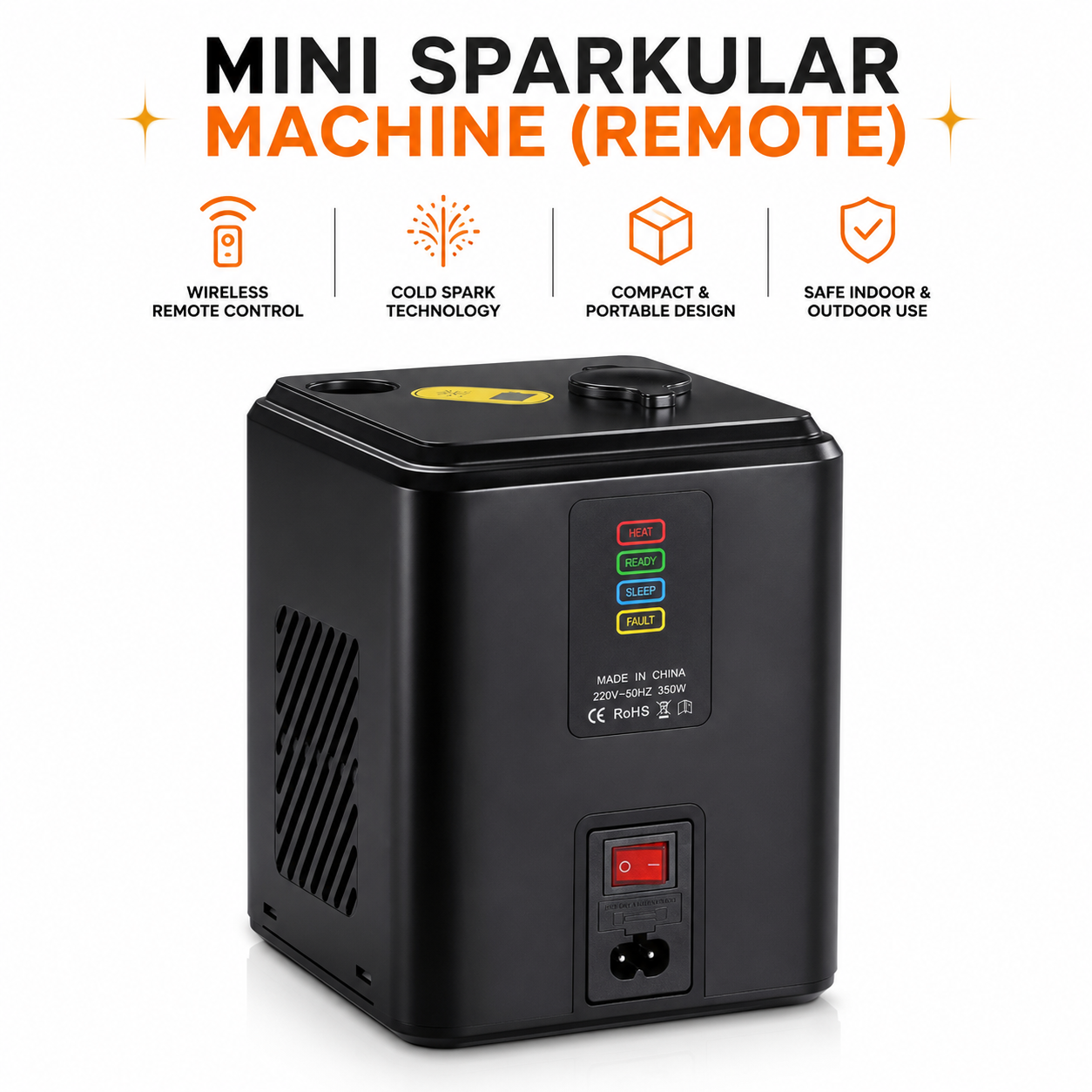 Mini Sparkular Machine Remote technical specifications - power, voltage, spark height