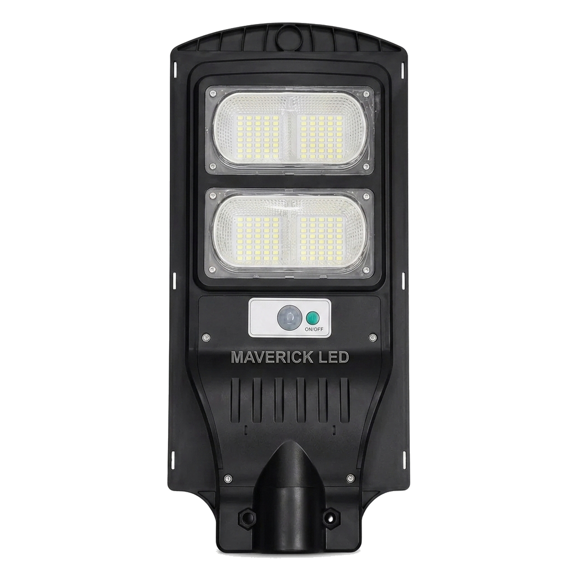 80W Maverick LED integrated solar street light with motion sensor, two LED panels, white background
